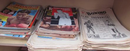 Boxing memorabilia including Ring magazine, Boxing illustrated,