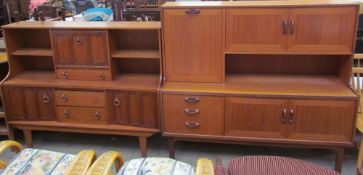 A G Plan teak wall unit together with another teak wall unit