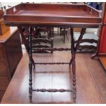 A 19th century mahogany butler's tray on stand,