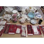 A Shelley part tea set, together with toby jug and cover, part tea and dinner sets,