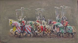 Sir George Lambourne Soldiers on horseback Oil on canvas Together with oil paintings,