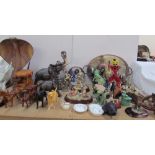 Regency Fine Art figures together with a Murano clown,
