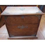 An Edwardian oak cigar box,