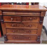 A Victorian mahogany chest, the rectangular top above a frieze drawer,