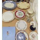 Assorted collectors plates together with other plates etc