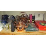 Escalado board game together with cook books, pacer stick, copper kettles, drinking glasses,