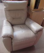 A cream leather electric armchair