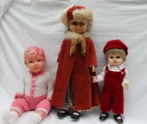 A Pedigree celluloid doll, with moulded hair and jointed body,