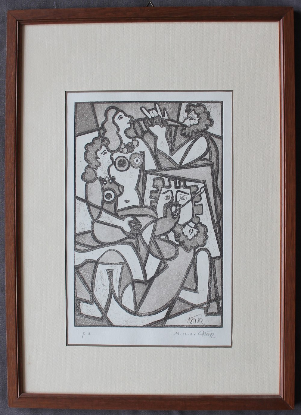 O M Ratzke The artist and nudes An Artists Proof engraving Signed OMR and dated 11-12-77 in the - Image 3 of 4