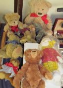 A Steiff Rupert the Bear together with another Steiff teddy bear and other Teddy bears