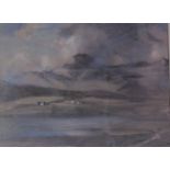 Wyn T Wood A Welsh landscape scene Watercolour Signed Together with three oil paintings in the