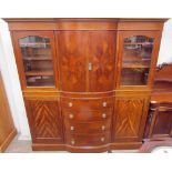 An Edwardian mahogany triple wardrobe,