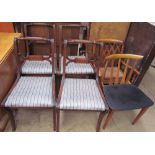 A set of four Regency style mahogany dining chairs together with a teak dining chair,