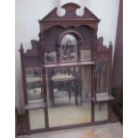 An Edwardian mahogany overmantel mirror,