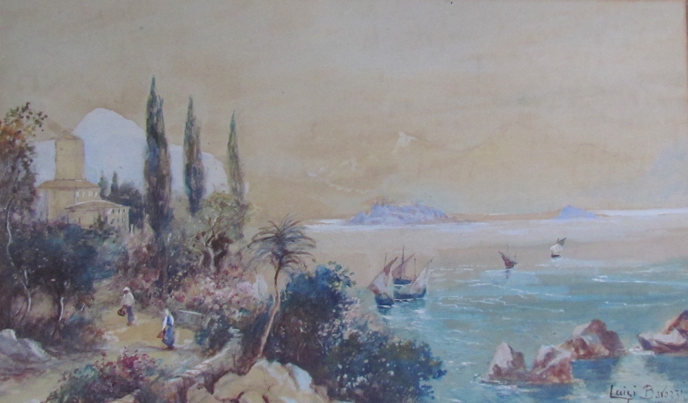 Luigi Barozzi River scene Watercolour A pair Together with E.