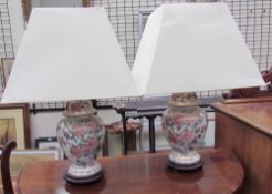 A pair of oriental inspired table lamps