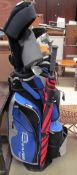 A Bencross golf bag together with assorted clubs etc