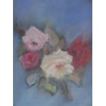B J Thomas Roses Pastel Signed Together with a D M Dent racing print, other prints, watercolours,