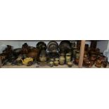 An extensive collection of Ridgways pottery jugs, part tea sets, moustache cups, plaques, bowls,