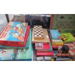 A collection of board games, including Table Skittles, Table Tennis, Totopoly, Go, Scrabble,