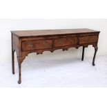 An 18th century oak dresser base,