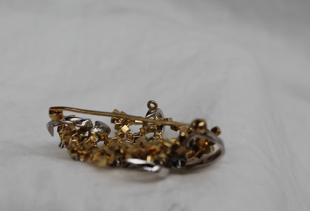 An 18ct yellow and white gold brooch set with nine round brilliant cut diamonds each approximately - Image 6 of 6