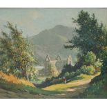 Joseph Edward Hennah Tintern Abbey Oil on Canvas Signed and dated 1941 55 x 65cm