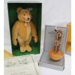 A Margarete Steiff Giengen "Dicky 1930" replica 1985 collectors bear together with a Steiff Roly