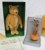 A Margarete Steiff Giengen "Dicky 1930" replica 1985 collectors bear together with a Steiff Roly