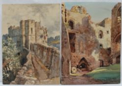 Joseph Edward Hennah Martins tower, Chepstow Castle Watercolour Signed and dated 41 35.5 x 25.