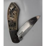 A Keith Coleman lock knife, with steel blade, inscribed 'Keith Coleman Albuquerque, NM,