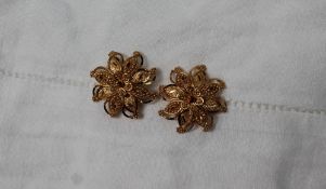 A pair of Indian 22ct gold earrings,