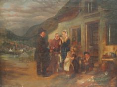 19th century British School Pastoral scene Oil on canvas 30 x 40cm