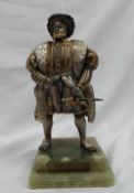 Anna Danesin - a bronze, silver and gold plated figure of Henry VIII raised on a stepped onyx base,