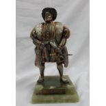 Anna Danesin - a bronze, silver and gold plated figure of Henry VIII raised on a stepped onyx base,