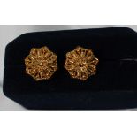 A pair of Indian 22ct gold earrings,