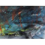 William Mills Approaching Storm Mixed Media Initialled and signed verso 14 x 19cm