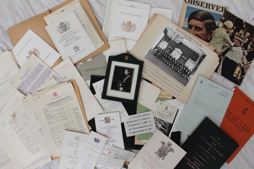 Assorted ephemera and photographs relating to the Investiture of His Royal Highness The Prince of