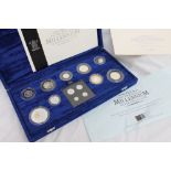 A Royal Mint "The United Kingdom Millenium silver collection" set of coins 2000,