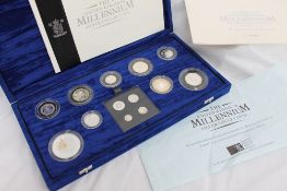A Royal Mint "The United Kingdom Millenium silver collection" set of coins 2000,