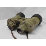 A pair of World War II German 7 x 50 Kriegsmarine binoculars by Carl Zeiss, painted grey No.