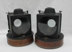 Railwayana - A GWR square section signal lamp,