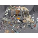 Assorted costume jewellery including necklaces, bangles,