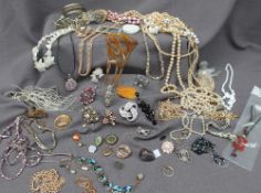 Assorted costume jewellery including necklaces, bangles,