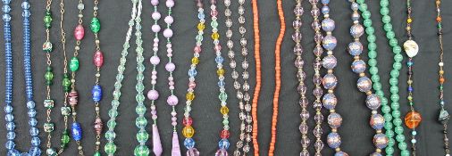 A Coral necklace together with a collection of bead necklaces