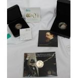 A Royal Mint 2012 UK Charles Dickens £2 Piedfort silver proof coin,