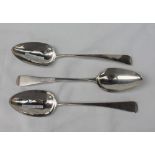 A pair of George III silver table spoons, London, 1804, George Wintle,