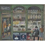 Irene Thomas The Sweet Shop Oil on canvas Signed and label verso 50.5 x 39.