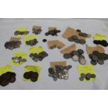 Assorted coins, crowns, half crowns, 3d, pennies,