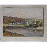 Joseph Edward Hennah Caerleon viewed from the other side of the river Watercolour Signed 27 x 37cm